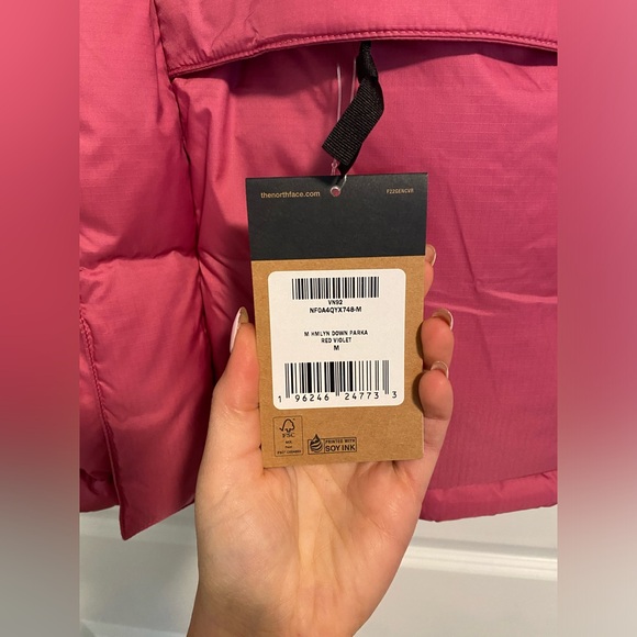 Mens THE NORTH FACE HMLYN Down Parka Jacket Red Violet - Picture 9 of 15